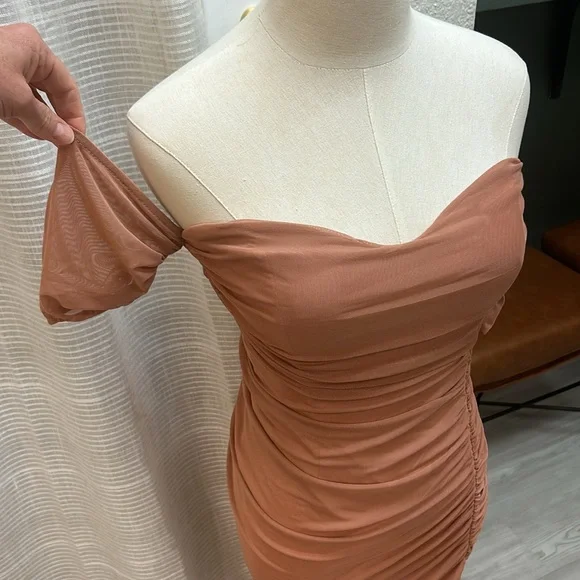 Mesh Ruched Dress - Picture 4 of 8